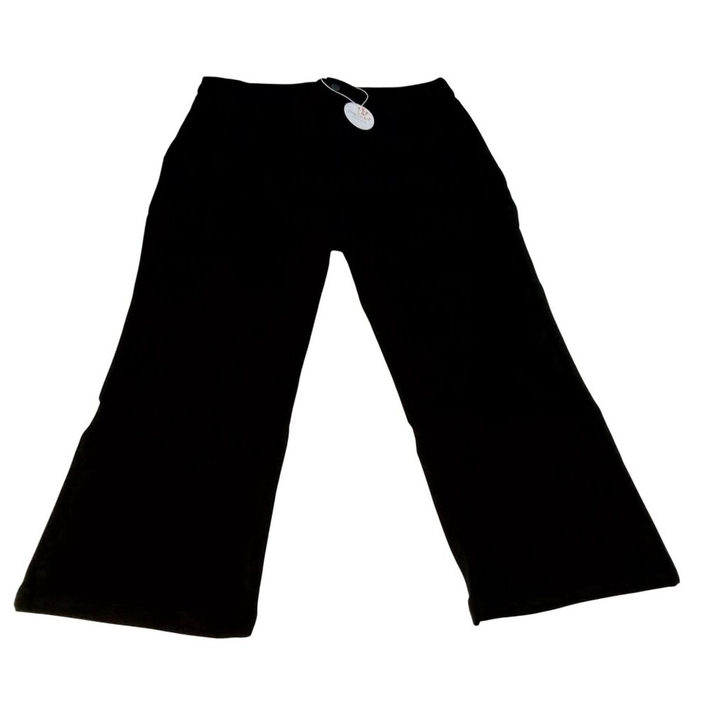 Lacey Chabert Collection Womens Black Pants 1X Cotton/Spandex Blend